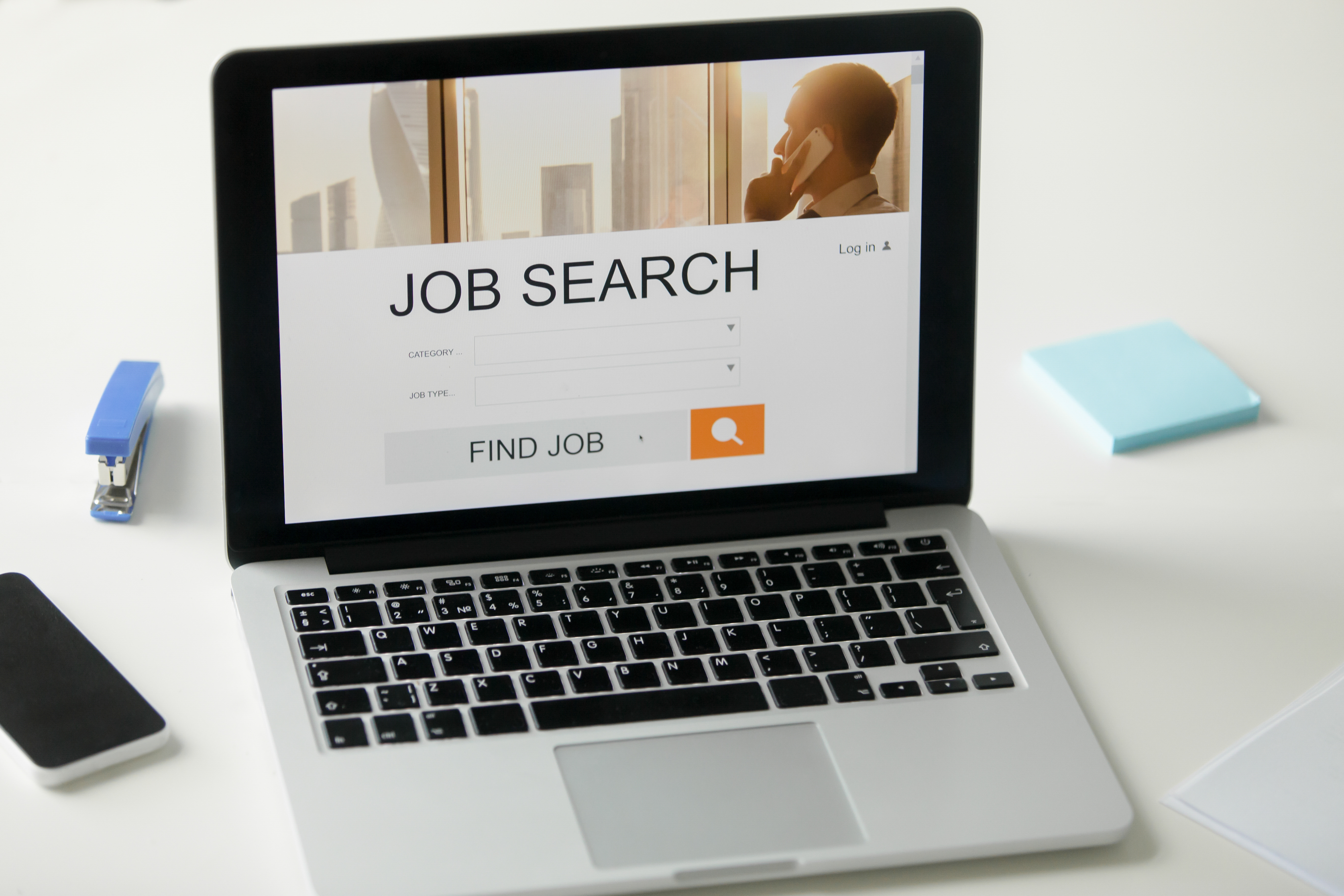  job search title on screen